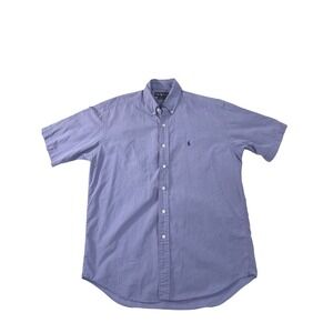 Ralph Lauren Blake Mens Medium Purple Micro Check Short Sleeve Button Down Shirt
